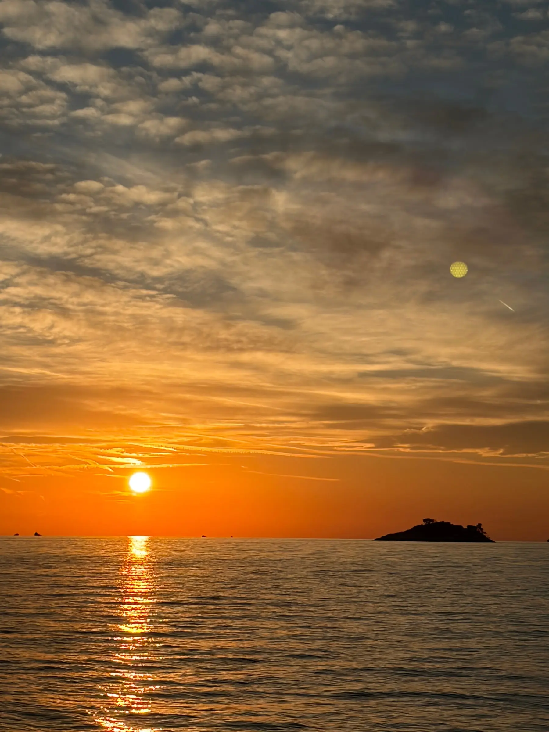 Golden sunset over the Adriatic Sea off Rovinj